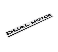 Knomix Dual Motor Badge Emblem Sticker Plaid Decor Compatible for Tesla Model 3 Y X S Accessories (Matte Black-Black Line)