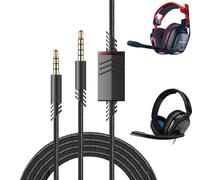 Knomix Replacement Cord Cable for Astro A40 Headset with Inline Mute Button Audio Cable for Astro A10/A40/A40TR Gaming Headset,Compatible with PS5/PS4 Controller (Black-Braided)