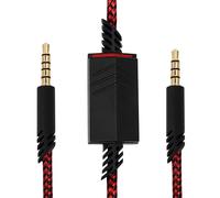 Knomix Replacement Nylon Braided Audio Cord Cable for Astro A40 Headset with Inline Mute Button Audio Cable for Astro A10/A40/A40TR Gaming Headset,Compatible with PS5/PS4 Controller- Red Braided