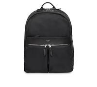 KNOMO Beaufort 15.6" Laptop Backpack for Women - Professional Water-Resistant Work Bag with Trolley Sleeve, Black/Silver