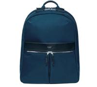 KNOMO Beaufort 15.6" Laptop Backpack for Women - Professional Water-Resistant Work Bag with Trolley Sleeve, Navy/Silver