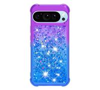Knoowcase for Google Pixel 10 Case Soft TPU Silicone Shockproof Glitter Bumper Cover Floating Bling Sparkle Quicksand Protective Drop Protection Back for Google Pixel 10 Pro Case, Purple & Blue