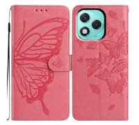 Knoowcase for Honor 400 Lite Case Shockproof PU Leather Wallet Case for Honor 400 Lite Case with Card Holder Flip Slots Silicone Butterfly embossing Bumper Protective Kickstand Magnet Cover, Rosy