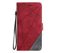 Knoowcase for Honor 400 Lite Case Shockproof Retro PU Leather Shell Wallet Case with Card Holder Flip Bookstyle Pouch Kickstand Magnet Protective Skin Cover for Honor 400 Lite, Red