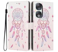 Knoowcase for Honor 90 Case, Shockproof Wallet Pouch for Honor 90 Phone Case with Card Slots PU Leather Bumper Kickstand Full Protective Magnetic Closure Cover, Feather