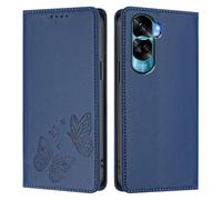 Knoowcase for Honor 90 Lite 5G/ X50i 5G Case Butterfly Embossed Case with Card Holder Magnetic Closure Shockproof PU Leather Wallet Kickstand Full Protective Cover, Dark Blue
