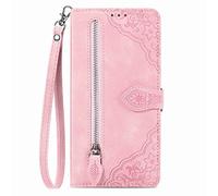 Knoowcase for Honor 90 Lite Case Flip Shockproof Wallet Case with Zipper Pocket PU Leather Protective Magnet Bumper Cover Honor 90 Lite with Card Holder, Pink