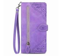 Knoowcase for Honor 90 Lite Case Flip Shockproof Wallet Case with Zipper Pocket PU Leather Protective Magnet Bumper Cover Honor 90 Lite with Card Holder, Purple