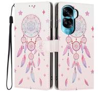Knoowcase for Honor 90 Lite Case, Shockproof Wallet Pouch for Honor 90 Lite Phone Case with Card Slots PU Leather Bumper Kickstand Full Protective Magnetic Closure Cover, Feather