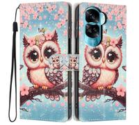 Knoowcase for Honor 90 Lite Case, Shockproof Wallet Pouch for Honor 90 Lite Phone Case with Card Slots PU Leather Bumper Kickstand Full Protective Magnetic Closure Cover, Owl