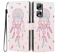 Knoowcase for Honor 90 Pro Case, Shockproof Wallet Pouch for Honor 90 Pro Phone Case with Card Slots PU Leather Bumper Kickstand Full Protective Magnetic Closure Cover, Feather