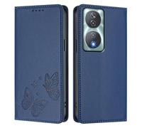 Knoowcase for Honor 90 Smart 5G/ X7b Case Butterfly Embossed Case with Card Holder Magnetic Closure Shockproof PU Leather Wallet Kickstand Full Protective Cover, Dark Blue
