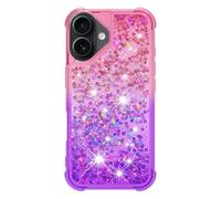 Knoowcase for iPhone 17 Case Soft TPU Silicone Shockproof Glitter Bumper Cover Floating Bling Sparkle Quicksand Protective Drop Protection Back Shell for iPhone 17 Case, Pink & Purple