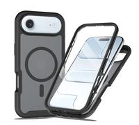 Knoowcase for iPhone Air Case Magnetic Magsafe Wireless Charging Built-in Screen Protector Shockproof Drop Protection Bumper Rugged Back Cover for iPhone Air Phone Case , Black