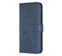 Knoowcase for Motorola Moto G37/ G47 Case Shockproof PU Leather Bumper Flip Bookstyle Wallet Pouch Embossed Four Leaf Clover Stand Drop Protection with Card Holder, Blue