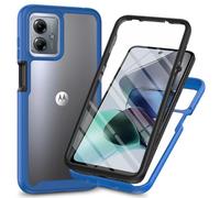 Knoowcase for Motorola Moto G55 Case Moto G55 Phone Case Built-in Screen Protector Shockproof Full Protection Rubber Bumper Clear Rugged Back Shell Cover, Blue