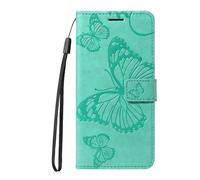 Knoowcase for Motorola MOTO G57 Power Case Shockproof Wallet Flip Folio Bumper PU Leather Butterfly Embossed Cover with Card Holder Kickstand Magnetic Protective Case for MOTO G57 G100 2025 Green