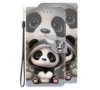 Knoowcase for Nokia C21 Plus Case with Card SlotsShockproof PU Leacher Wallet Book Magnetic Flip Protective Kickstand Bumper Shell for Nokia C21 Plus Phone Case, Panda