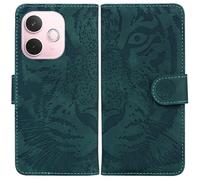 Knoowcase for OPPO A5 Pro 5G Case Shockproof Flip Folio Case Wallet with Card Holder Slots Bumper Case Tiger Ebossed Kickstand Magnet Anti-Fingerprint Phone Case for OPPO A5 Pro 5G, Green