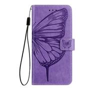 Knoowcase for OPPO Realme Note 70 4G Case Realme Note 70T 4G Case Wallet PU Leather with Card Holder Butterfly Embossed Magnetic Bumper Kickstand Drop Protection Cover, Light Purple