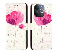 Knoowcase for OPPO Realme Note 70 4G Case, Realme Note 70T 4GPhone Case Shockproof PU Leather Wallet Pouch with Card Holder Full Protective Bumper Magnetic Viewing Stand Cover, Flower