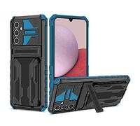 Knoowcase for Samsung A14 Case Military Grade Shockproof Phone Case with Kickstand Detachable Card Holder Heavy Duty Protective Hard PC Shell Soft TPU Bumper Cover for Samsung Galaxy A14 5G/4G, Blue