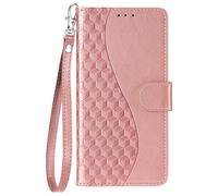 Knoowcase for Samsung A15 Case Flip Shockproof Wallet Case with Card Holder Geometric PU Leather Soft Silicone Magnet Kickstand Cover Case for Samsung A15 5G/4G, Rose Gold Cube