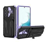 Knoowcase for Samsung A54 5G Case Military Grade Shockproof Phone Case with Kickstand Detachable Card Holder Heavy Duty Protective Hard PC Shell Soft TPU Bumper Cover for Galaxy A54 5G, Purple