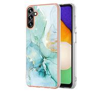 Knoowcase for Samsung Galaxy A13 4G Case Marble Silicone Cover Shockproof Bumper Glitter Plated Gold Edges Protective Flexible TPU Rubber Skin Case for Samsung Galaxy A13 4G Women,Green