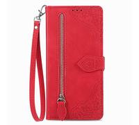 Knoowcase for Samsung Galaxy A16 Case Flip Galaxy A16 4G Phone Case Shockproof Wallet Pouch with Zipper Pocket PU Leather Protective Magnet Bumper Galaxy A16 5G Cover with Card Holder, Red