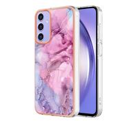 Knoowcase for Samsung Galaxy A16 Case Shockproof Silicone Case Marble Bumper Slim Fit Glitter Plated Gold Edges Rubber TPU Back Shell Drop-Protection Skin Cover for Galaxy A16 4G/ A16 5G, Pink