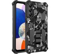 Knoowcase for Samsung Galaxy A17 4G Case Camouflage Military Grade Protection TPU Bumper Galaxy A17 5G/ A26 Case with Kickstand & Magnetic Car Mount Heavy Duty Shockproof Hard PC Back Cover,Black