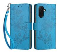 Knoowcase for Samsung Galaxy A17 5G Case Flip Shockproof Wallet for Galaxy A17 4G Case with Card Holder Butterfly PU Leather Soft Silicone Magnet Kickstand Galaxy A26 5G Cover, Blue Butterfly