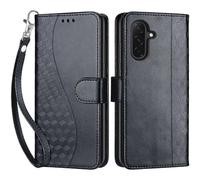 Knoowcase for Samsung Galaxy A17 5G Case Flip Shockproof Wallet for Galaxy A17 4G Case with Card Holder Geometric PU Leather Soft Silicone Magnet Kickstand Galaxy A26 5G Cover, Black