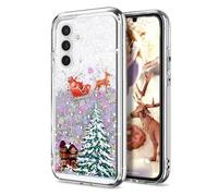 Knoowcase for Samsung Galaxy A17 5G Case Galaxy A17 4G Christmas Phone Case Glitter Sparkle Liquid Floating Shockproof Clear Soft TPU Bumper Xmas Santa Claus Silicone Protective Cover, Colorful