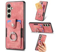 Knoowcase for Samsung Galaxy A57 5G Phone Case Wallet Shockproof Bumper with Ring Holder Card Slots PU Leather Case Anit-Fall Anti-Drop Kickstand Back Cover for Samsung A57 5G Case,Pink