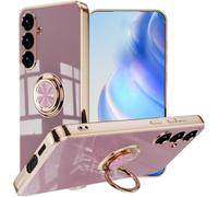 Knoowcasefor for Samsung Galaxy A17 5G Case 360°Rotatable Stand Ring Shockproof TPU Cover Protective Slim Phone Cover for Samsung Galaxy A17 4G/ A17 5G Phone Case, Purple