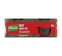 Knorr Beef Gravy Pot Gravy Free from Gluten, Artificial Colours and Preservatives Gently Cooked for a Homemade Taste 4x 28 g
