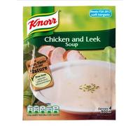 Knorr Chicken & Leek Soup Mix packet soup free from artificial colours and preservatives quick and easy 12x 60 g (48 servings)