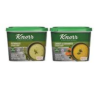 Knorr Classic Asparagus Soup Mix, 25 Portions (Makes 4.25L), 39736801 & Classic Carrot and Coriander Soup Mix, 25 Portions (Makes 4.25L)
