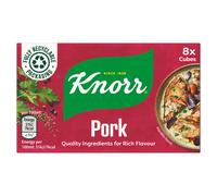 Knorr Pork Stock Cubes gluten-free to add a rich pork flavour to your dishes 8x 10 g