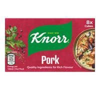 Knorr Pork Stock Cubes gluten-free to add a rich pork flavour to your dishes 8x 10 g