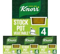 Knorr Vegetable Stock Pot gluten-free to add a rich flavour to vegetable-based and vegetarian meals 4x 28 g (Pack of 4)