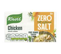 Knorr Zero Salt Chicken Stock Cubes pack of 8 lactose- and gluten-free for delicious, zero-salt chicken dishes 9 g