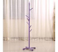 KnoRRs Coat Rack Stand,Wooden Coat Tree,Free Standing Hall Tree 7 Hooks,Landing Clothes Stand for Coats,Hat,Handbag,Umbrella,for Home,Office,Purple