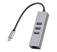 Knoruley 1000Mbps Ethernet Adapter Type-C toRJ45 4 In1 Hub 3 Ports USB3.0 5Gbps OTG Splitter LAN Network Card forLaptop PC