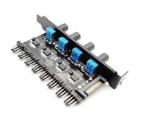 Knoruley Four Rotary 8 Way Fan Speed Regulator PC Fans SATA Powered 12V Computer Case 8 Way 4 Knob SATA