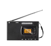 Knoruley Mini LCD Radio Battery Powered Portable Pocket AM FM Radio Speaker with Telescopic Antenna for Elders Walking Sports B