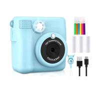 Knoruley Portable Thermal Printing Camera Mini Fashion Children'S Gift Without 32G Memory Card for Instant Automatic Focusing,A
