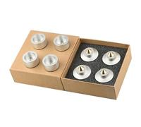 Knoruley Speaker Spike Stand Foot Pads 4Pcs Set Aluminum Alloy & Copper Adjustable Shock-Absorbing Feet Pegs Silver